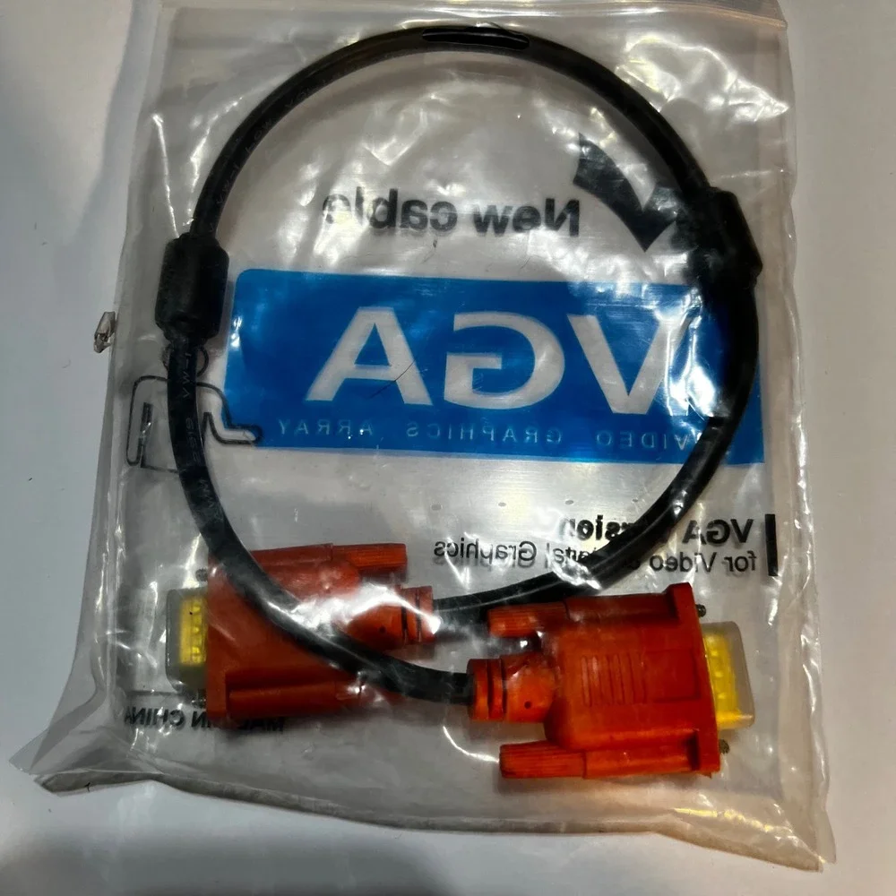 Generic 0.5M VGA Cable Black Orange HDB15P M-M 3+5 Video Graphics Array Cord